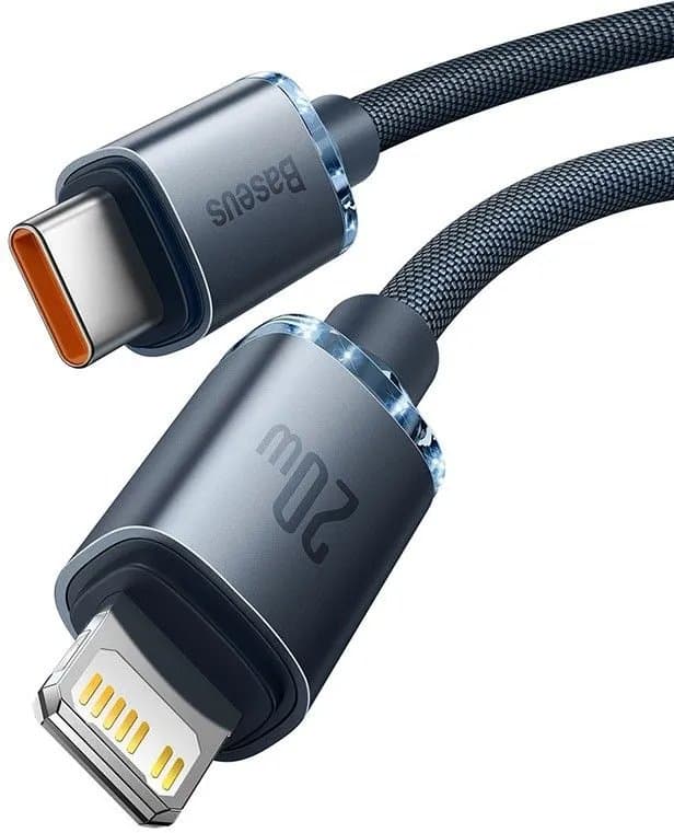 Baseus CAJY000201 Crystal Shine Series Datový Kabel USB-C - Lightning 20W 1,2m Black - náhled 2