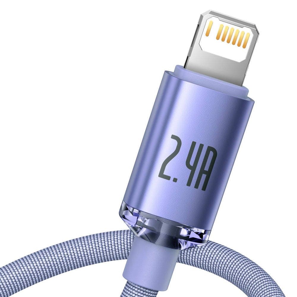 Baseus CAJY000005 Crystal Shine Series Datový Kabel USB - Lightning 20W 1,2m Purple - náhled 2