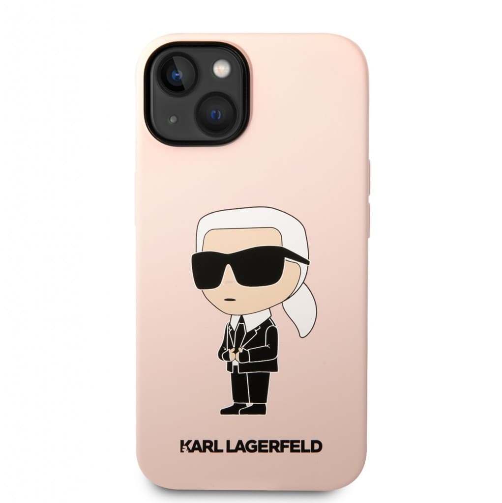Karl Lagerfeld Liquid Silicone Ikonik NFT Zadní Kryt pro iPhone 14 Plus Pink - náhled 2