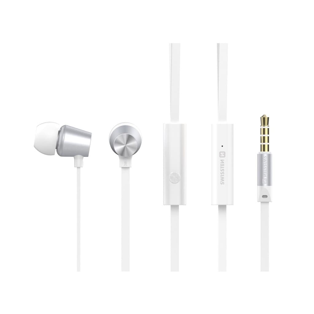 Sluchátka swissten earbuds dynamic ys500 stříbrno/bílá - náhled 2