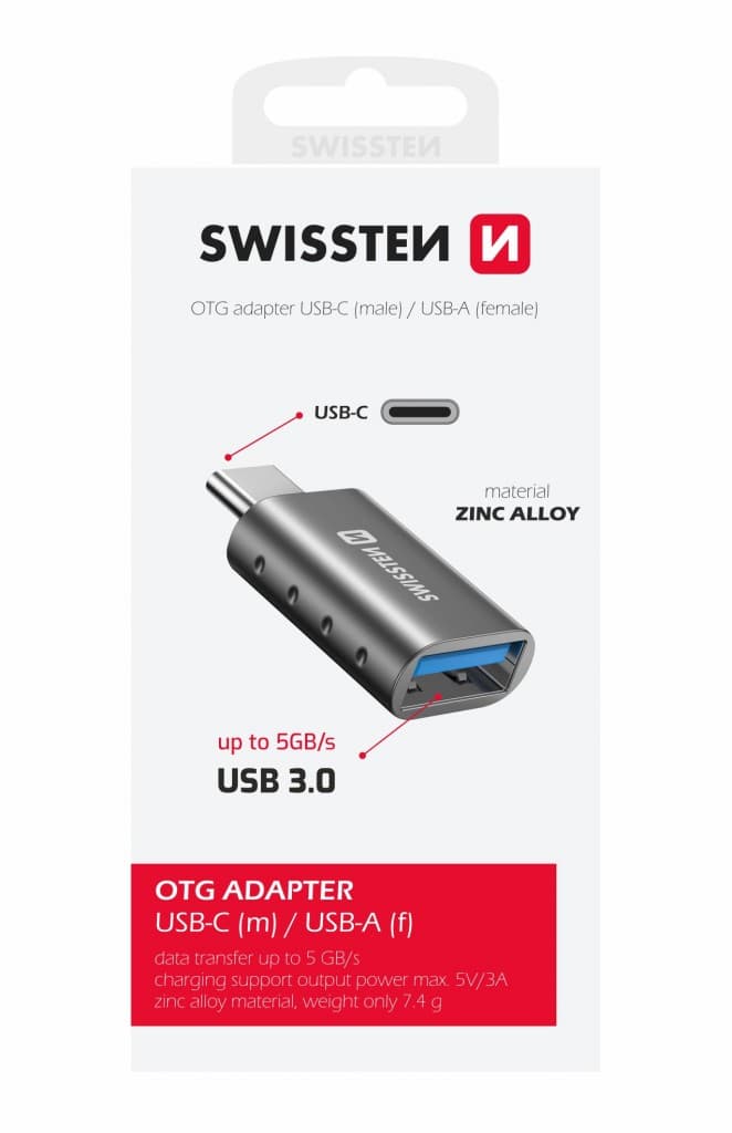 Swissten otg adapter usb-c(m)/usb-a(f) - náhled 2