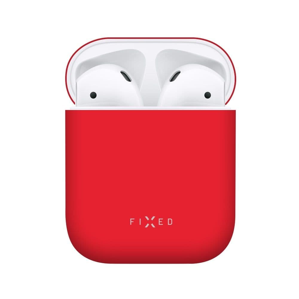 Ultratenké silikonové pouzdro FIXED Silky pro Apple Airpods, červené - náhled 2
