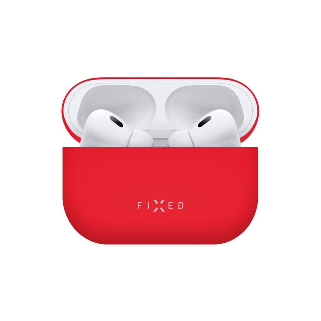 Ultratenké silikonové pouzdro FIXED Silky pro Apple AirPods Pro 2, červené - náhled 2