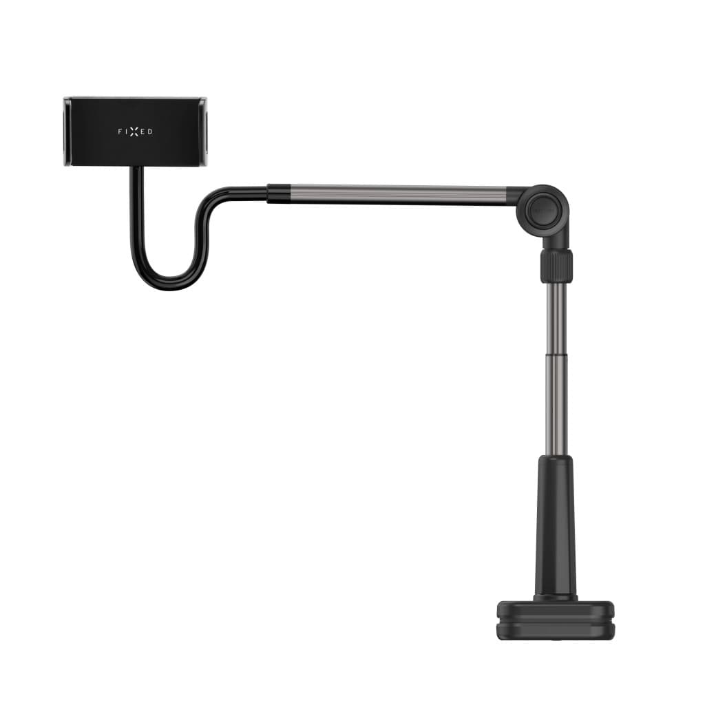 Univerzální držák na tablet/telefon pro upevnění na stůl FIXED Relax s otočným a nastavitelným ramenem, černý - náhled 2