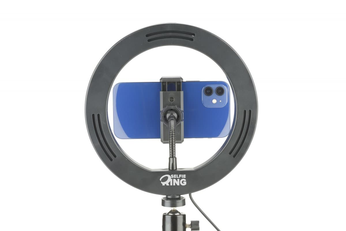 Tripod Cellularline Selfie Ring s LED osvětlením pro selfie fotky a videa, černý - náhled 2