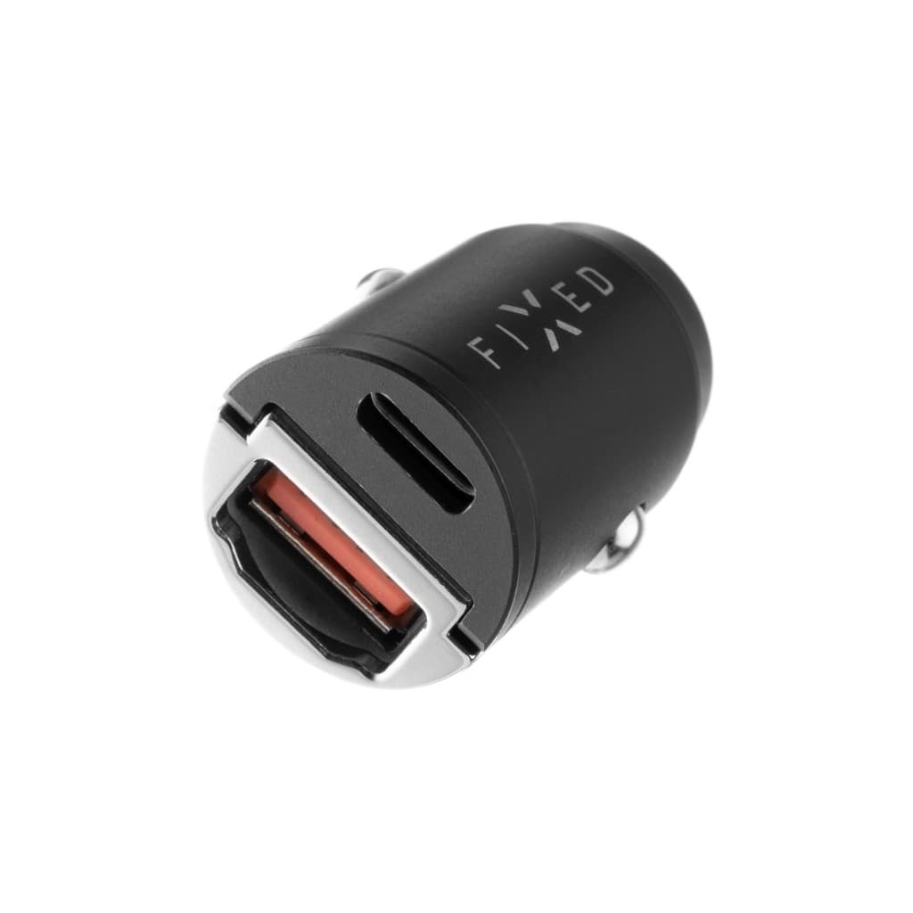 Autonabíječka FIXED s USB-C a USB-A výstupem v miniaturním provedení, podpora PD a QC 3.0, 30W, černá - náhled 2