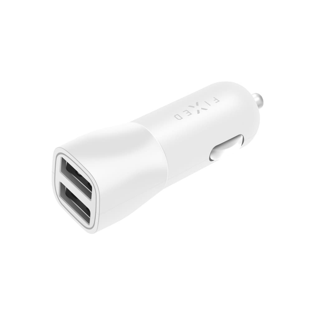 Autonabíječka FIXED s 2xUSB výstupem, 15W Smart Rapid Charge, bílá - náhled 2