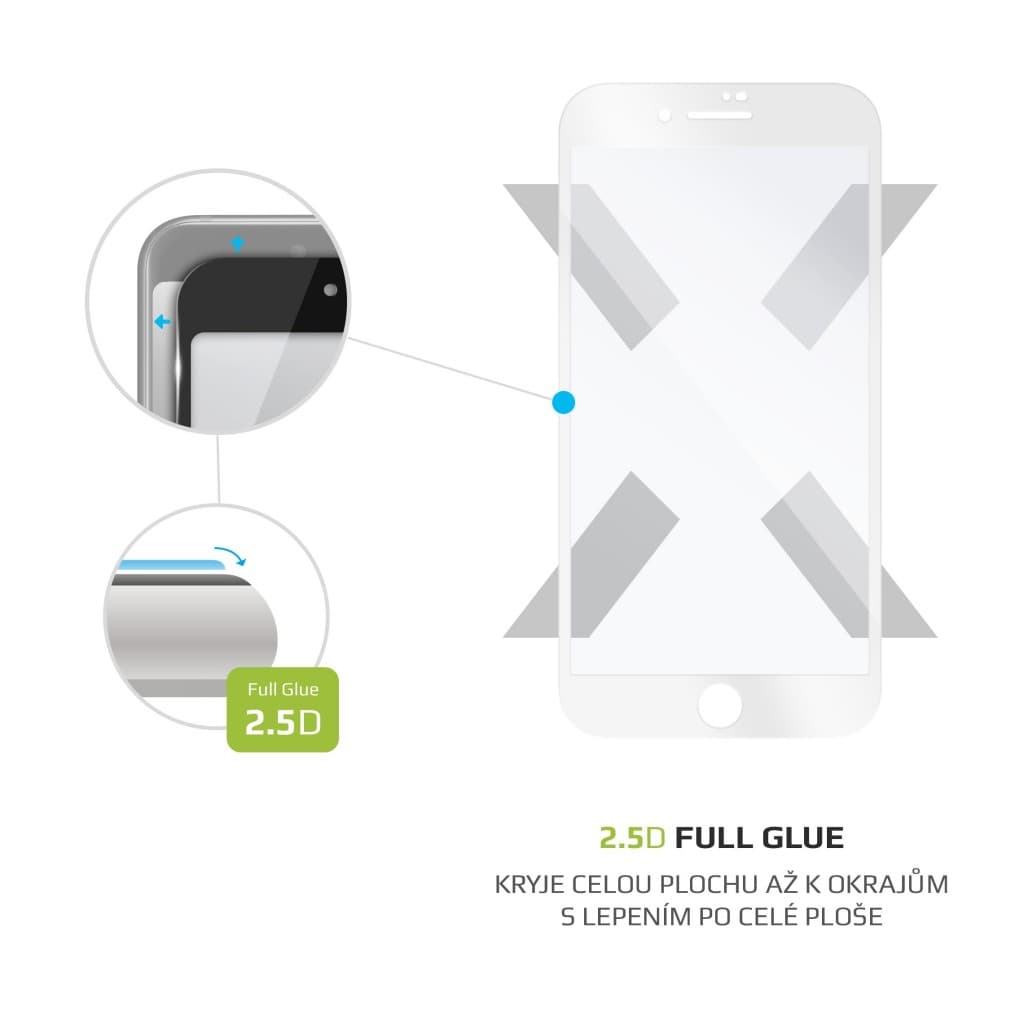 Ochranné tvrzené sklo FIXED Full-Cover pro Apple iPhone 7 Plus/8 Plus, lepení přes celý displej, bílé - náhled 2