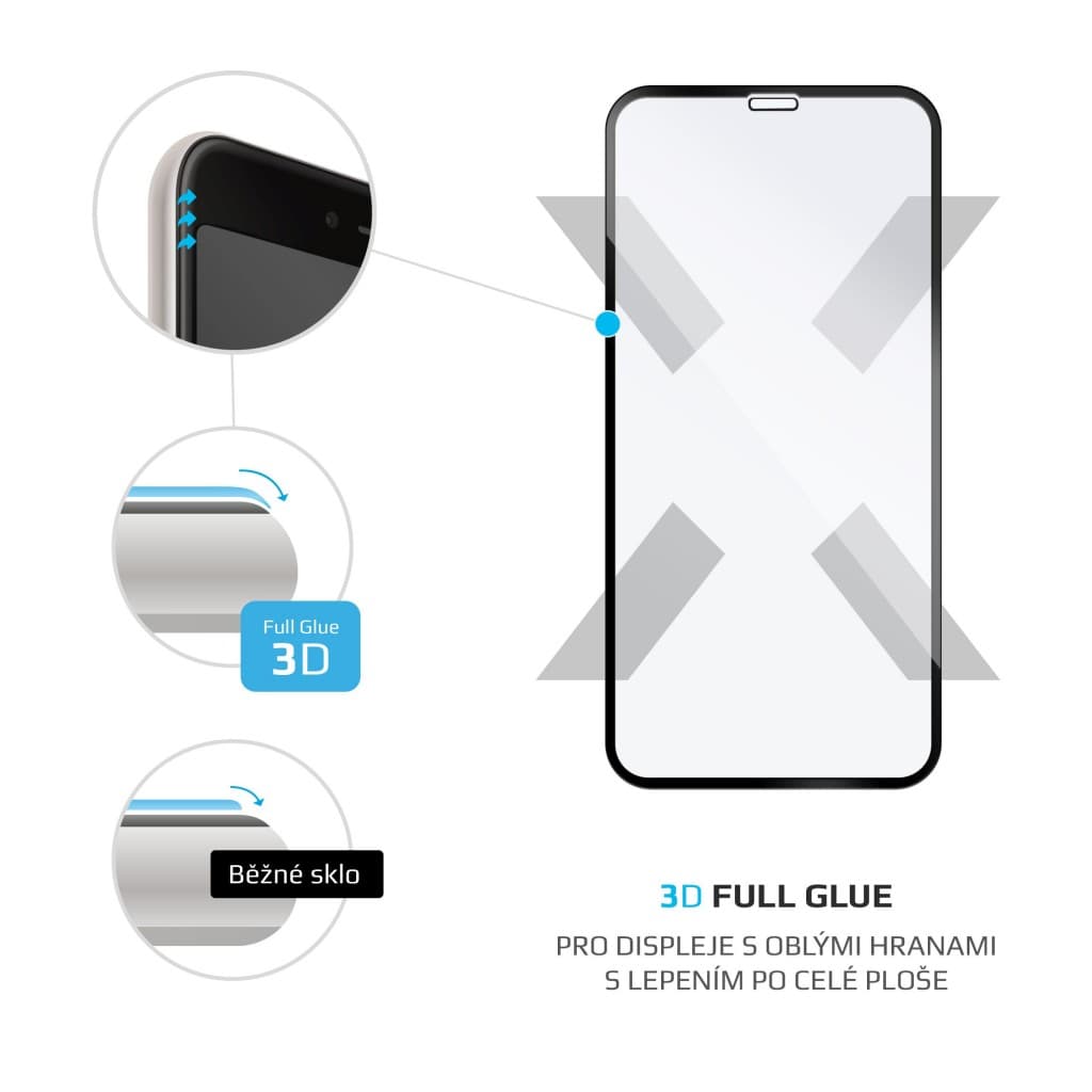 Ochranné tvrzené sklo FIXED 3D Full-Cover pro Apple iPhone X/XS/11 Pro, s lepením přes celý displej, dustproof, černé - náhled 2