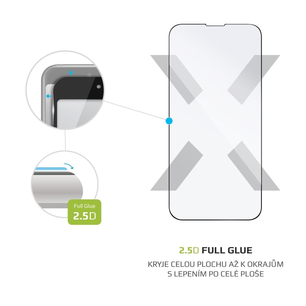 Ochranné tvrzené sklo FIXED Full-Cover pro Apple iPhone 13 Mini, lepení přes celý displej, černé - náhled 2
