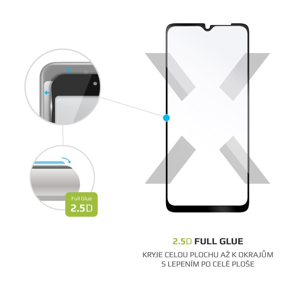 Ochranné tvrzené sklo FIXED Full-Cover pro Samsung Galaxy A13/A13 5G, lepení přes celý displej, černé - náhled 2
