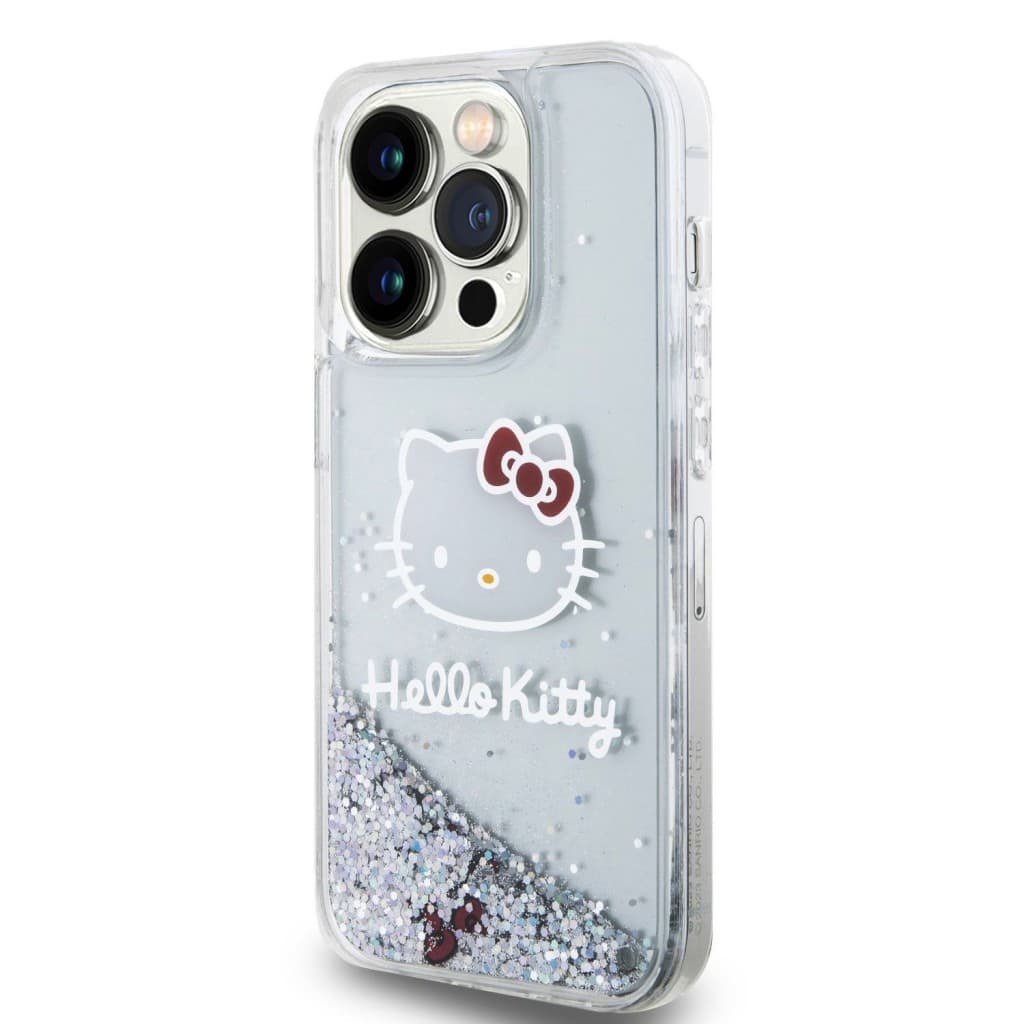 Hello Kitty Liquid Glitter Electroplating Head Logo Zadní Kryt pro iPhone 13 Pro Transparent - náhled 2