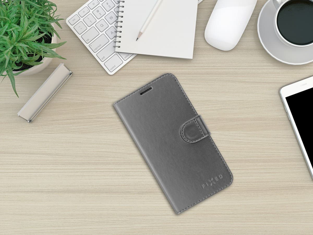Pouzdro typu kniha FIXED FIT Shine pro Apple iPhone 13 Pro, antracitové - náhled 2