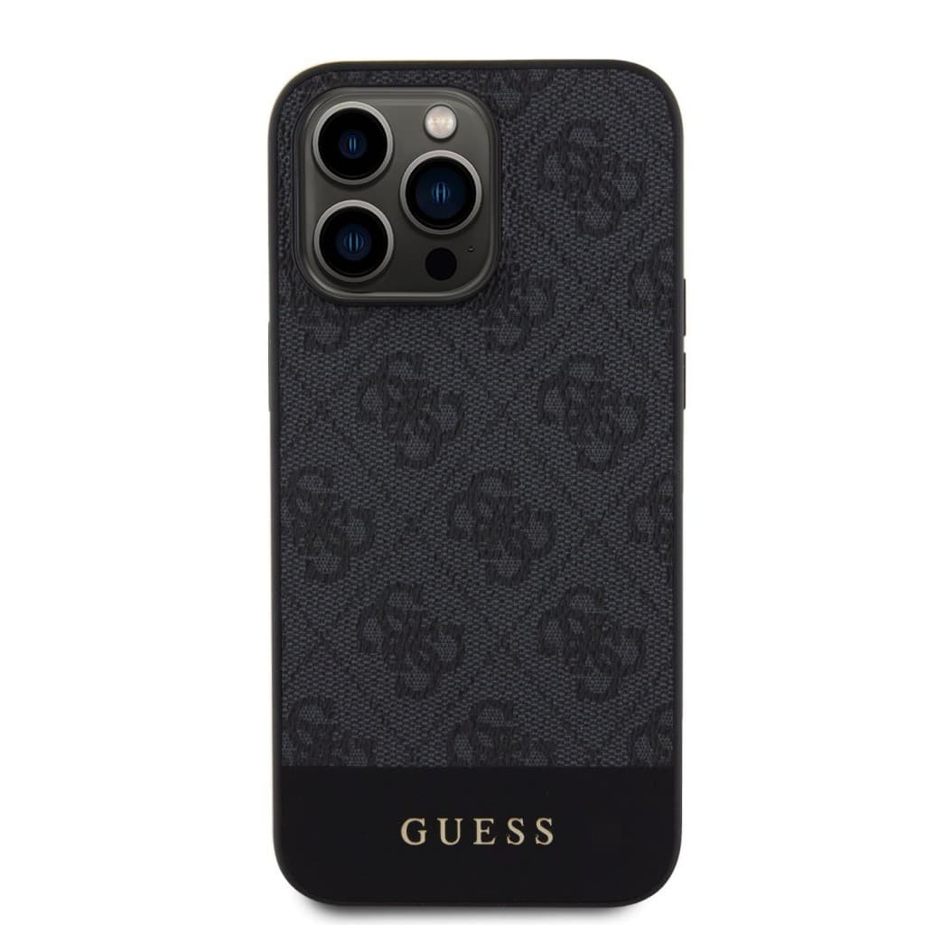 Guess PU 4G Stripe MagSafe Zadní Kryt pro iPhone 15 Pro Black - náhled 3