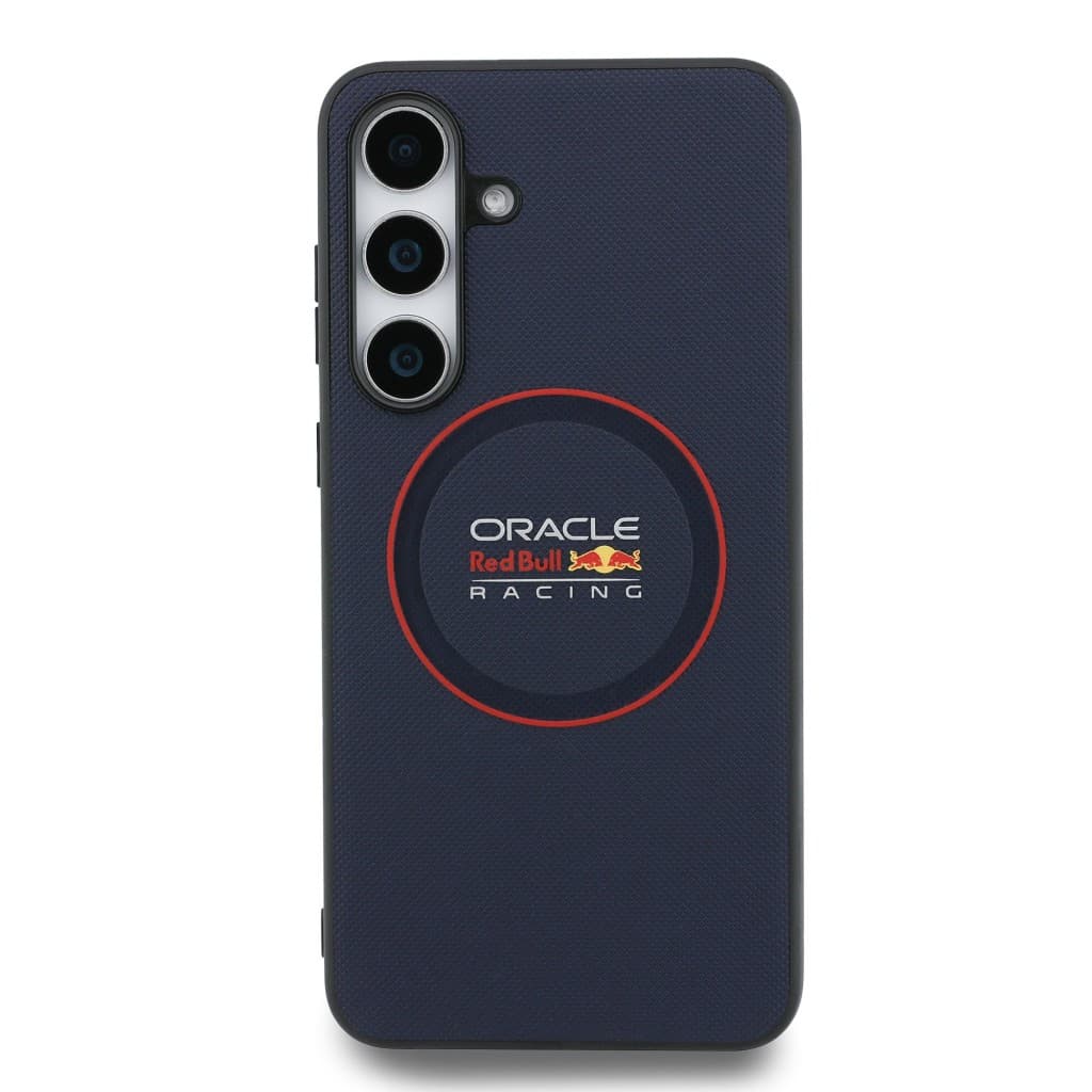 Zadní kryt Red Bull PU Leather Red Ring MagSafe pro Samsung Galaxy S25 FE Navy - náhled 3