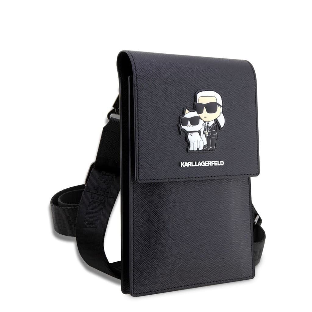 Karl Lagerfeld Saffiano Metal Logo NFT Wallet Phone Bag Black - náhled 3