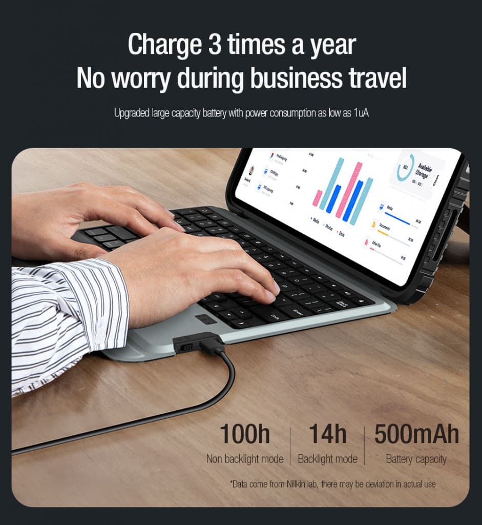 Pouzdro na tablet Nillkin Bumper Combo Keyboard Case (Backlit Version) pro iPad 10.9 2022 Black - náhled 3