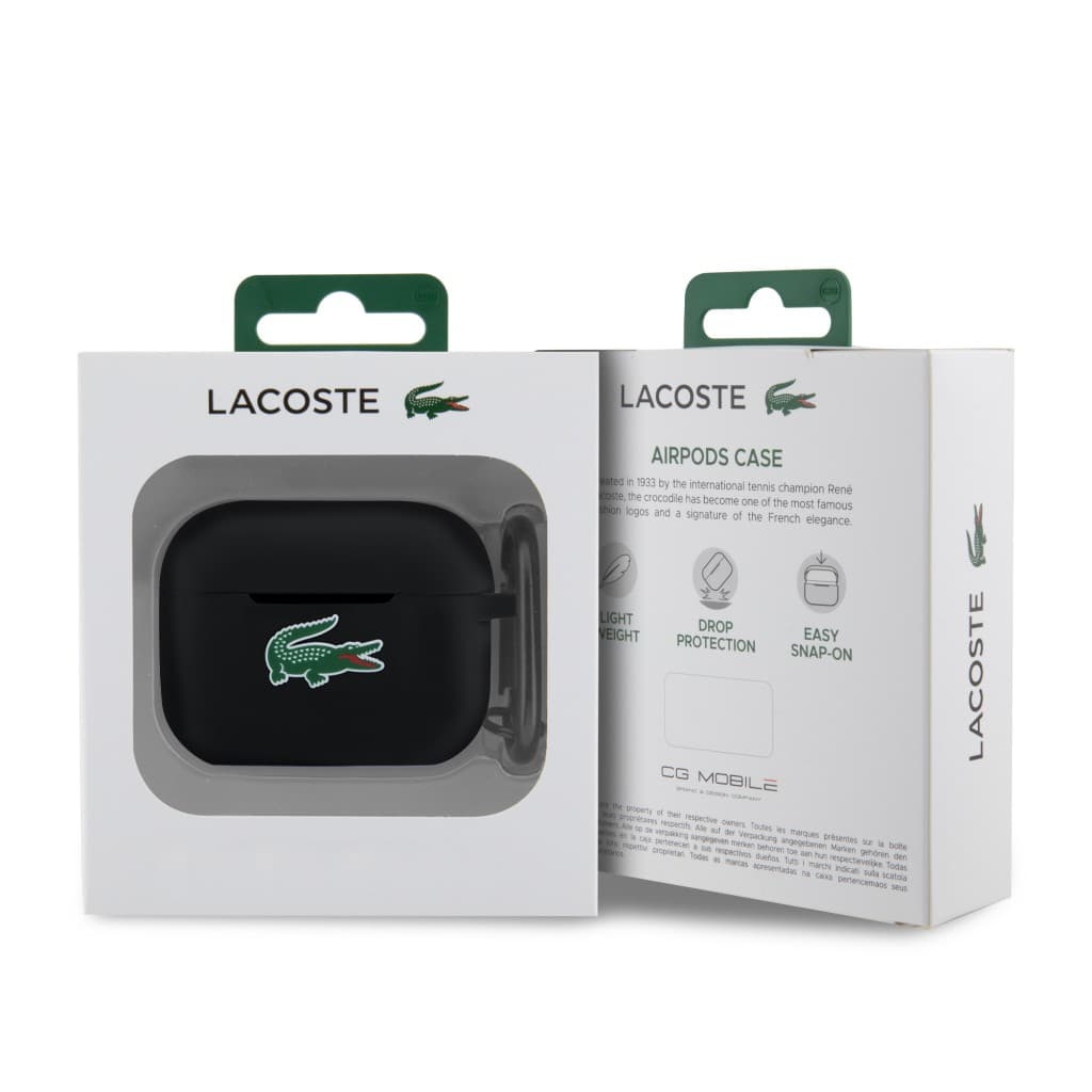 Pouzdro Lacoste Liquid Silicone Croc Logo Pouzdro pro AirPods Pro 2 černé - náhled 3