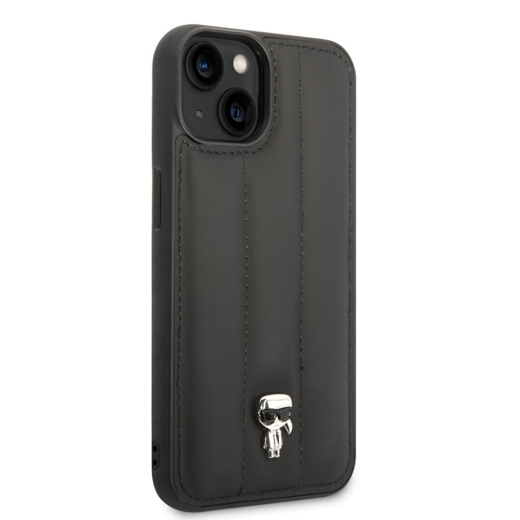 Karl Lagerfeld Quilted Puffy Ikonik Logo Zadní Kryt pro iPhone 14 Plus Black - náhled 3