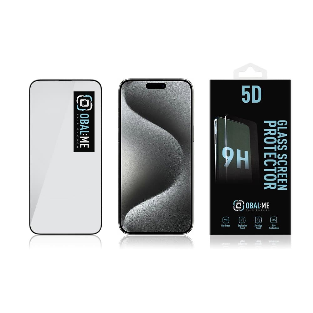 OBAL:ME 5D Tvrzené Sklo pro Apple iPhone 15 Pro Max Black - náhled 3