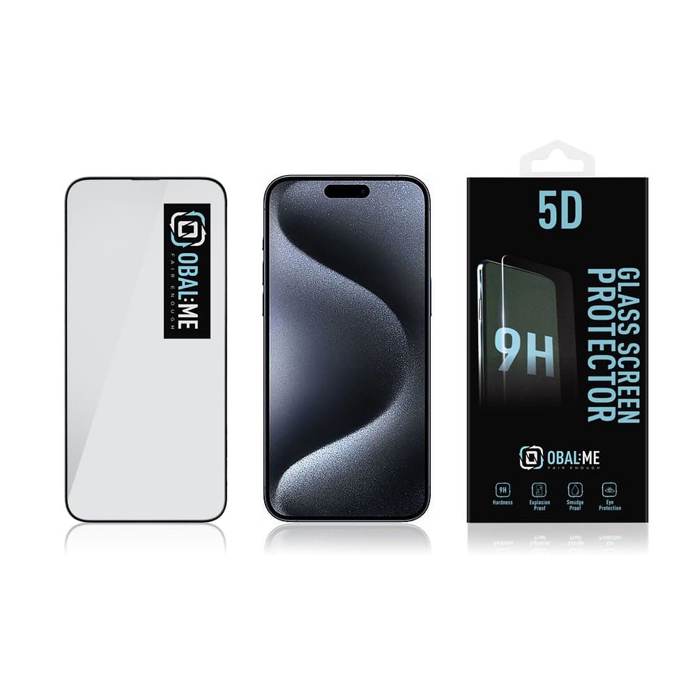 OBAL:ME 5D Tvrzené Sklo pro Apple iPhone 15 Pro Black - náhled 3