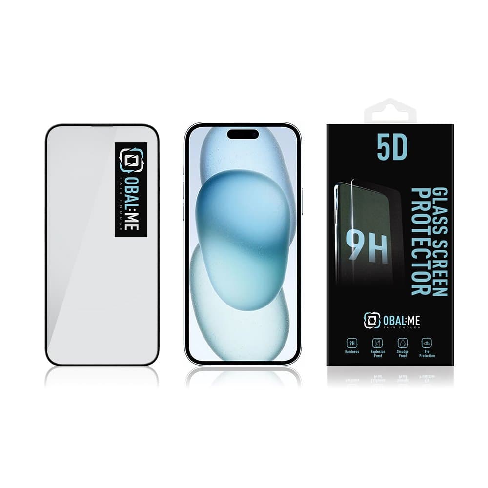 OBAL:ME 5D Tvrzené Sklo pro Apple iPhone 15 Plus - 16 Plus Black - náhled 3