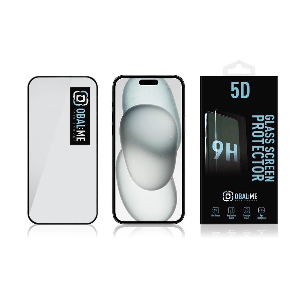 OBAL:ME 5D Tvrzené Sklo pro Apple iPhone 15 - 16 Black - náhled 3