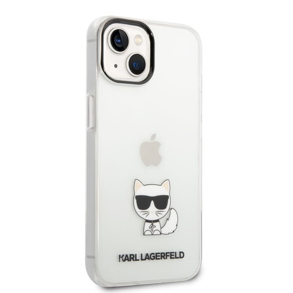 Karl Lagerfeld Choupette Logo Zadní Kryt pro iPhone 14 Plus Transparent - náhled 3