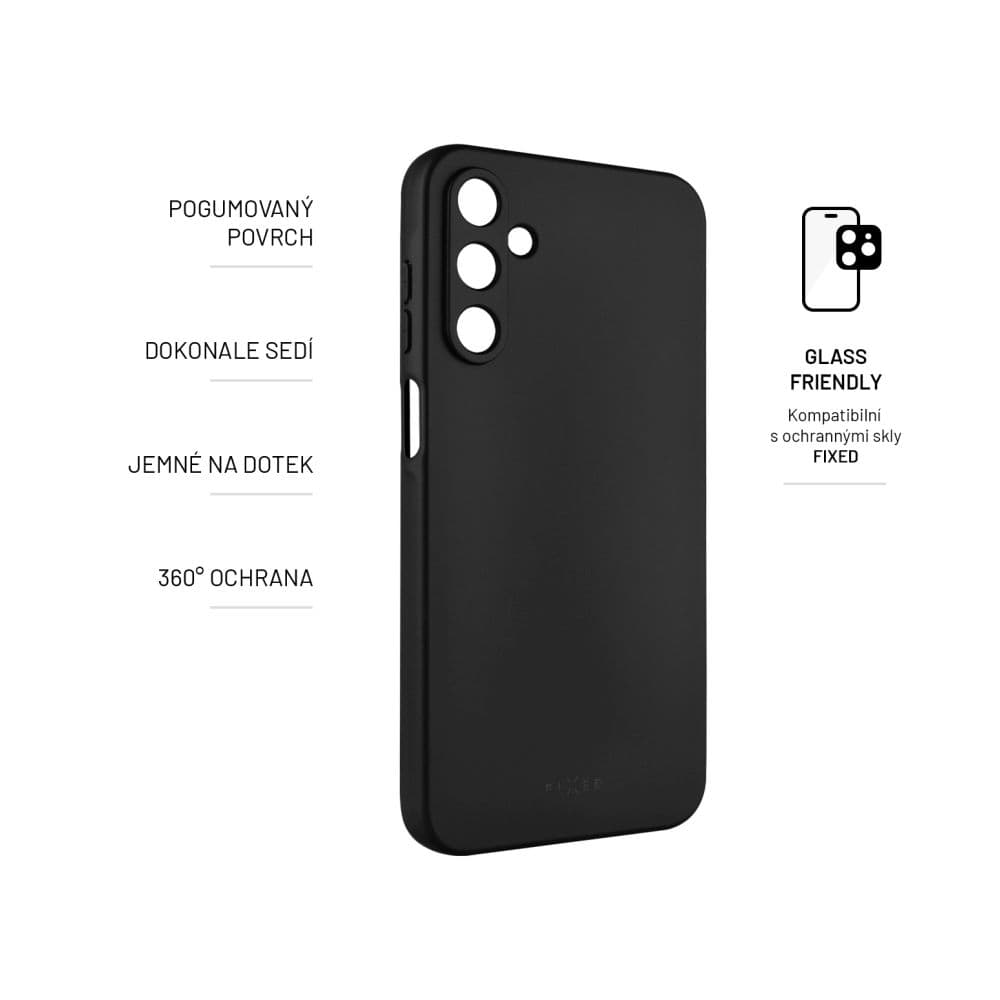 Zadní pogumovaný kryt FIXED Story pro Samsung Galaxy A15/A15 5G, černý - náhled 3