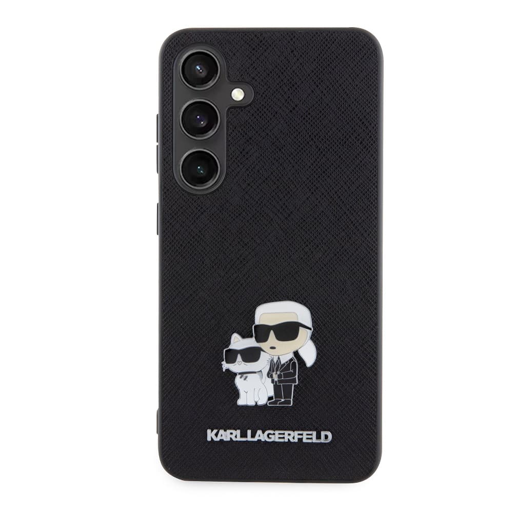 Karl Lagerfeld PU Saffiano Metal Karl and Choupette Zadní Kryt pro Samsung Galaxy S24 Black - náhled 3