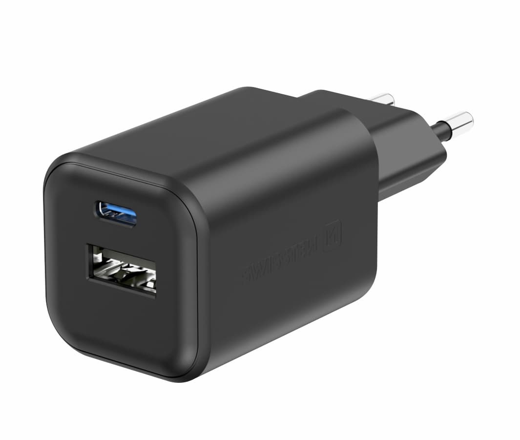 Adaptér Swissten s funkcí rychlonabíjení 45W Dual černý - náhled 3
