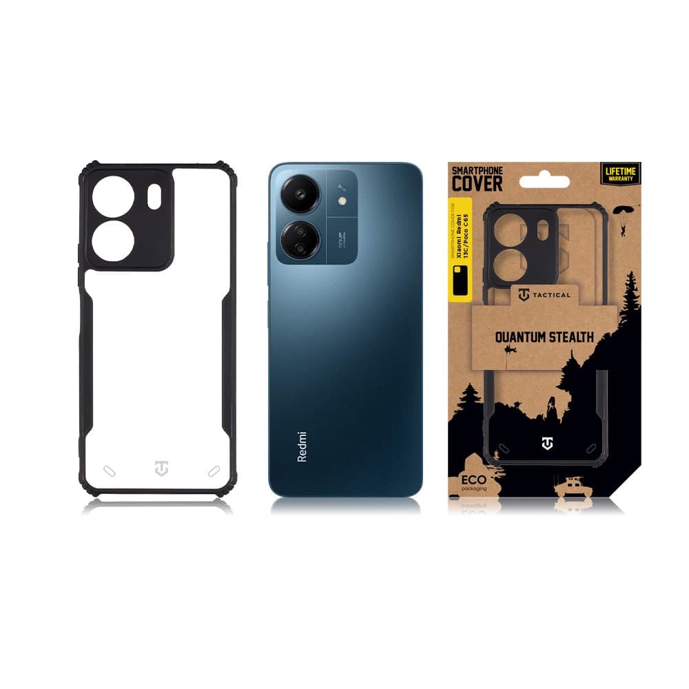 Tactical Quantum Stealth Kryt pro Xiaomi Redmi 13C-Poco C65 Clear-Black - náhled 3