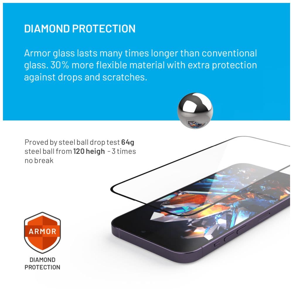 Prémiové ochranné tvrzené sklo FIXED Armor s aplikátorem pro Samsung Galaxy S24+, černé - náhled 3