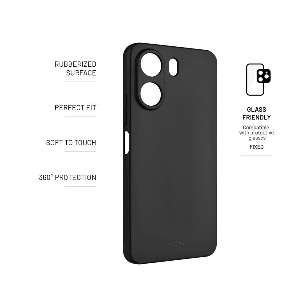 Zadní pogumovaný kryt FIXED Story pro Xiaomi Redmi 13C/POCO C65, černý - náhled 3