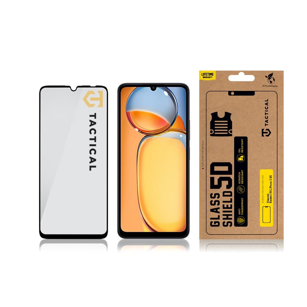 Tvrzené sklo Tactical pro Xiaomi Redmi 13C 5D černé - náhled 3