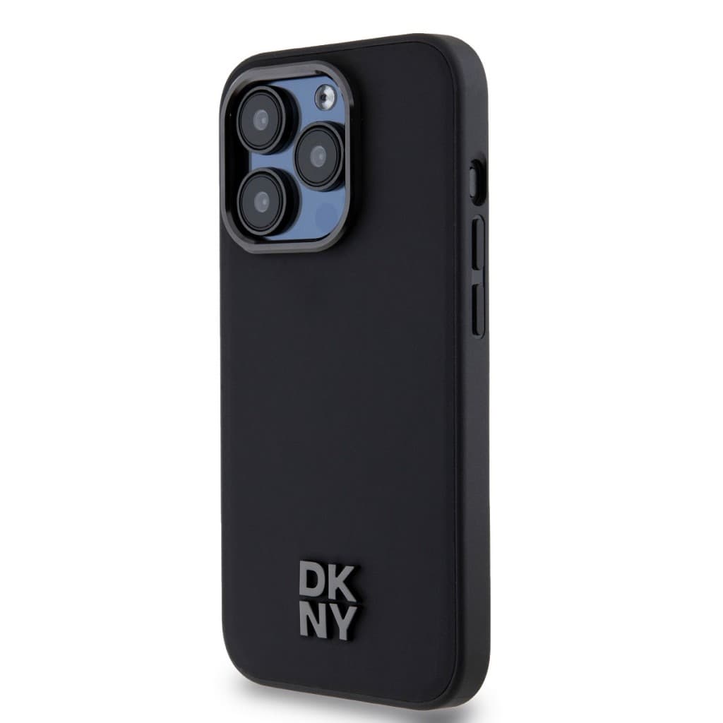 Zadní Kryt DKNY PU Leather Stack Logo Magsafe pro iPhone 15 Pro černý - náhled 3