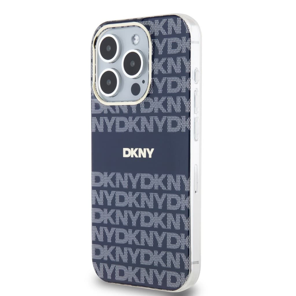 Zadní Kryt DKNY PC/TPU Repeat Pattern Tonal Stripe Magsafe pro iPhone 15 Pro modrý - náhled 3