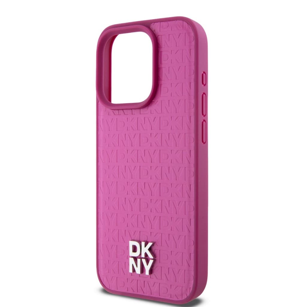 Zadní Kryt DKNY PU Leather Repeat Pattern Stack Logo Magsafe na iPhone 15 Pro Max Pink - náhled 3