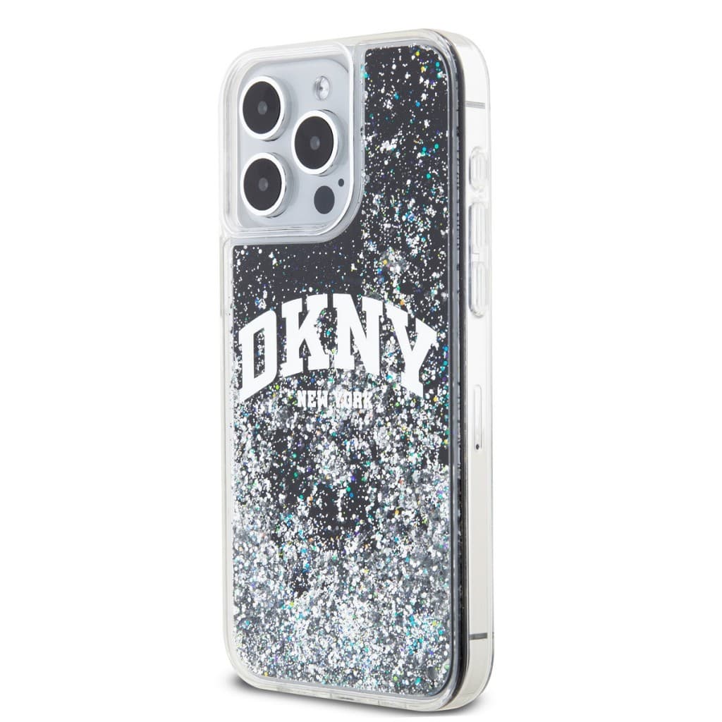 Zadní Kryt DKNY Liquid Glitter Arch Logo pro iPhone 14 Pro Max černý - náhled 3