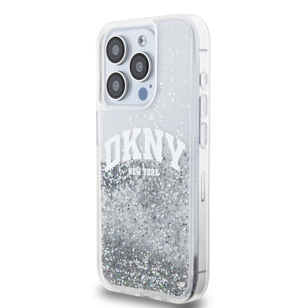 Zadní Kryt DKNY Liquid Glitter Arch Logo na iPhone 14 Pro Transparent - náhled 3