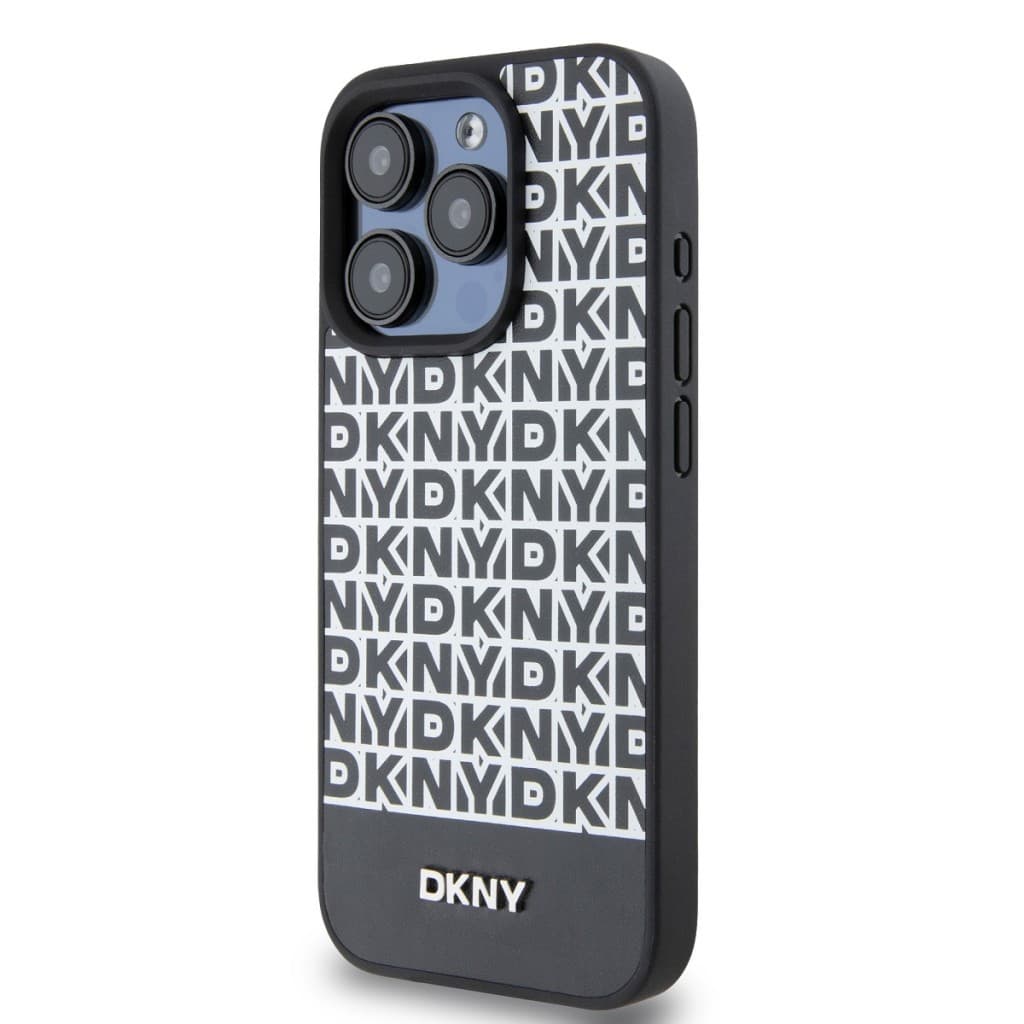 Zadní Kryt DKNY PU Leather Repeat Pattern Bottom Stripe pro iPhone 12/12 Pro černý - náhled 3