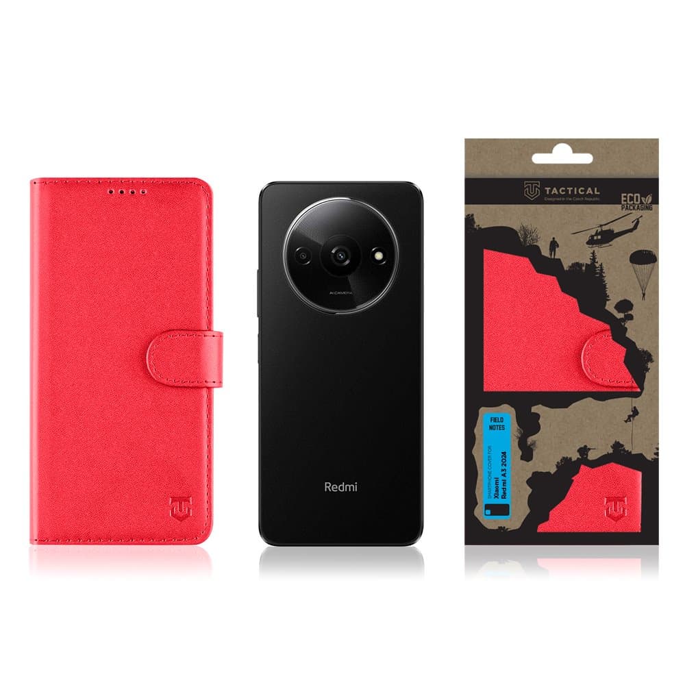 Knížkové pouzdro Tactical Field Notes pro Xiaomi Redmi A3 červené - náhled 3