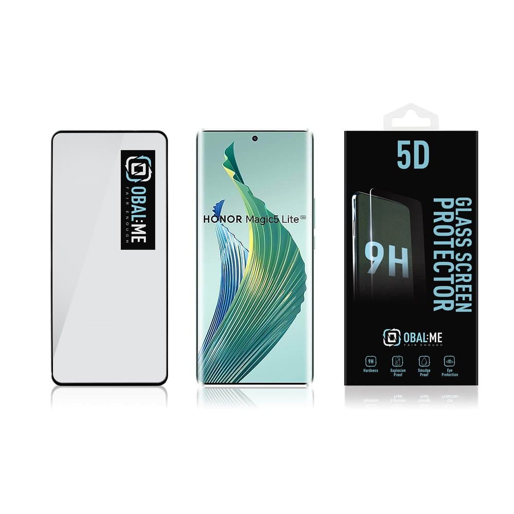 OBAL:ME 5D Tvrzené Sklo pro Honor Magic5 Lite 5G Black - náhled 3