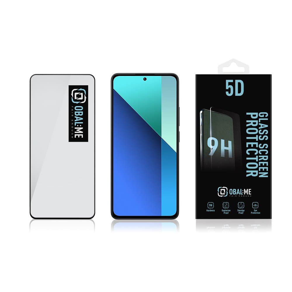 OBAL:ME 5D Tvrzené Sklo pro Xiaomi Redmi Note 13 4G-5G Black - náhled 3