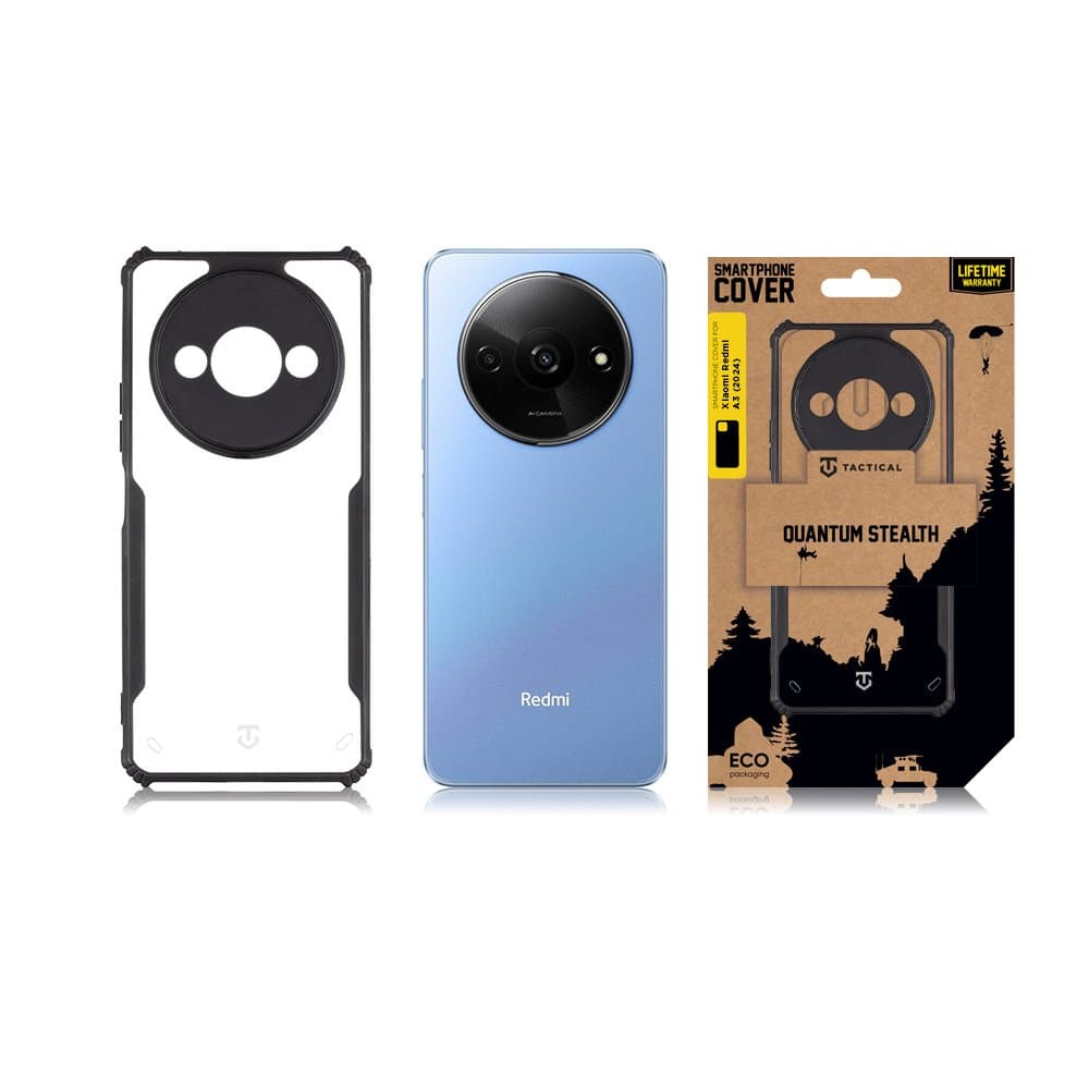 Tactical Quantum Stealth Kryt pro Xiaomi Redmi A3 2024 Clear/Black - náhled 3