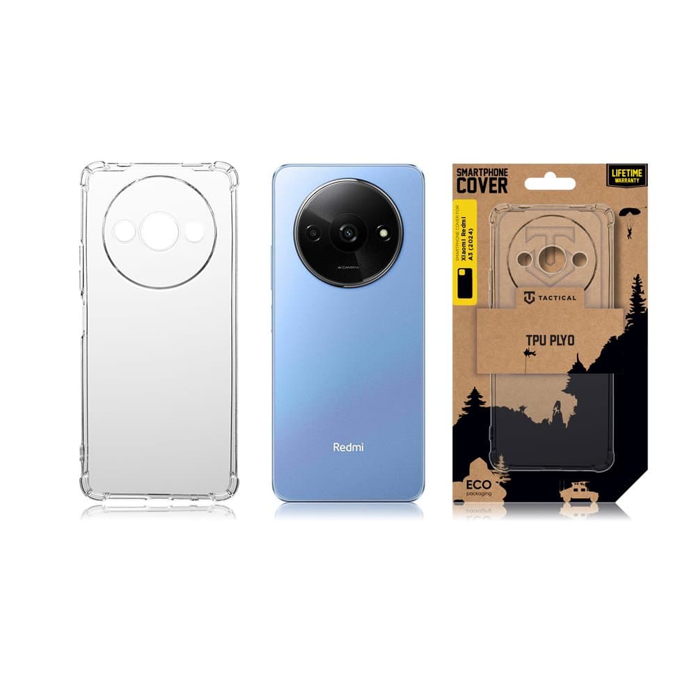 Zadní kryt Tactical Plyo pro Xiaomi Redmi A3 průhledný - náhled 3
