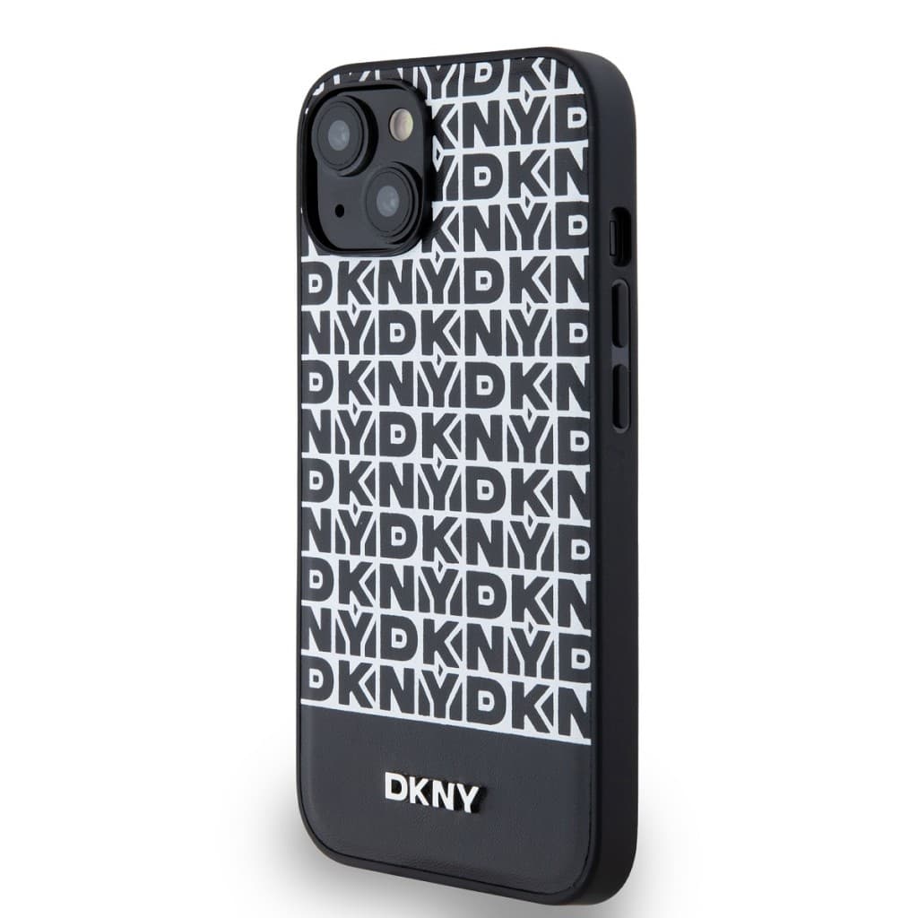 Zadní Kryt DKNY PU Leather Repeat Pattern Bottom Stripe pro iPhone 14 černý - náhled 3