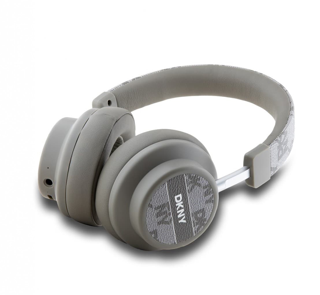 Sluchátka DKNY PU Leather Checkered Pattern Bluetooth Stereo Headphone Biege - náhled 3