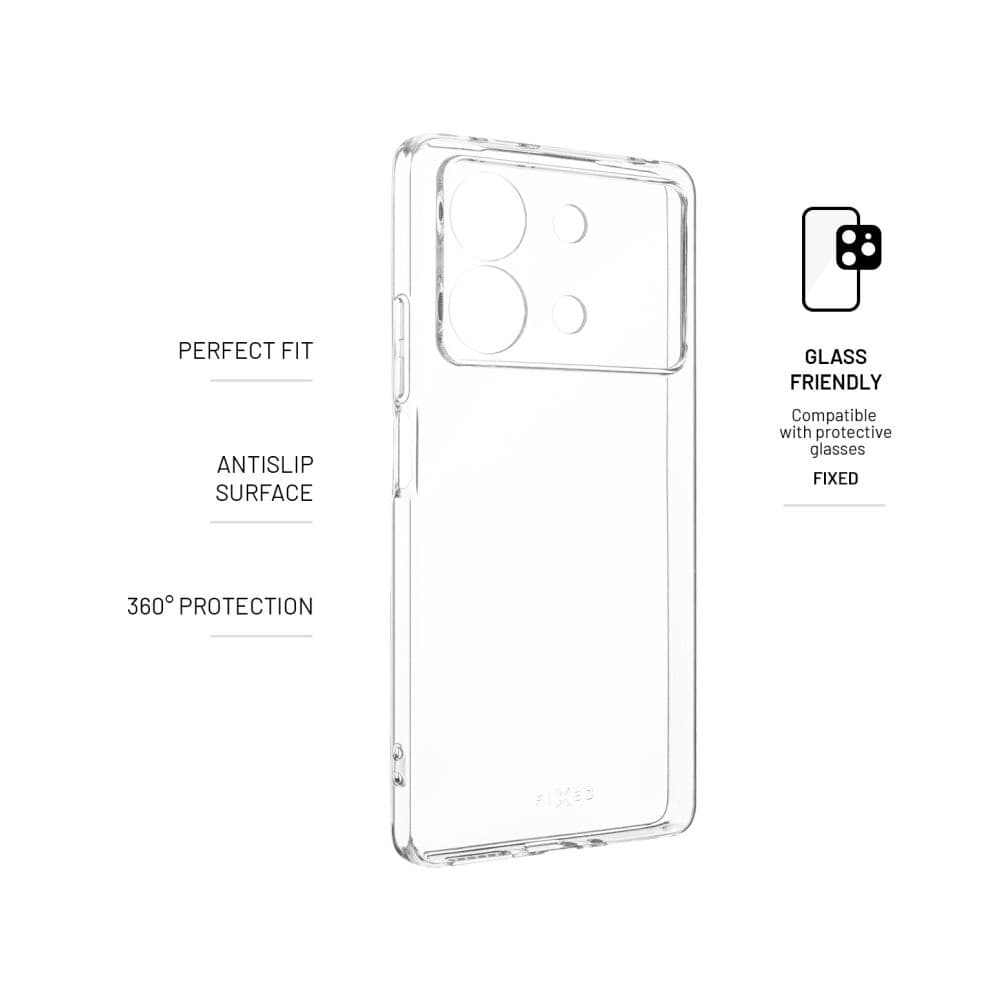 TPU gelové pouzdro FIXED pro POCO X6 Neo 5G, čiré - náhled 3