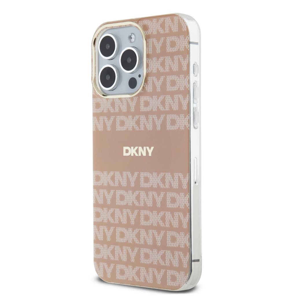 Zadní Kryt DKNY PC/TPU Repeat Pattern Tonal Stripe Magsafe pro iPhone 15 Pro Max růžový - náhled 3